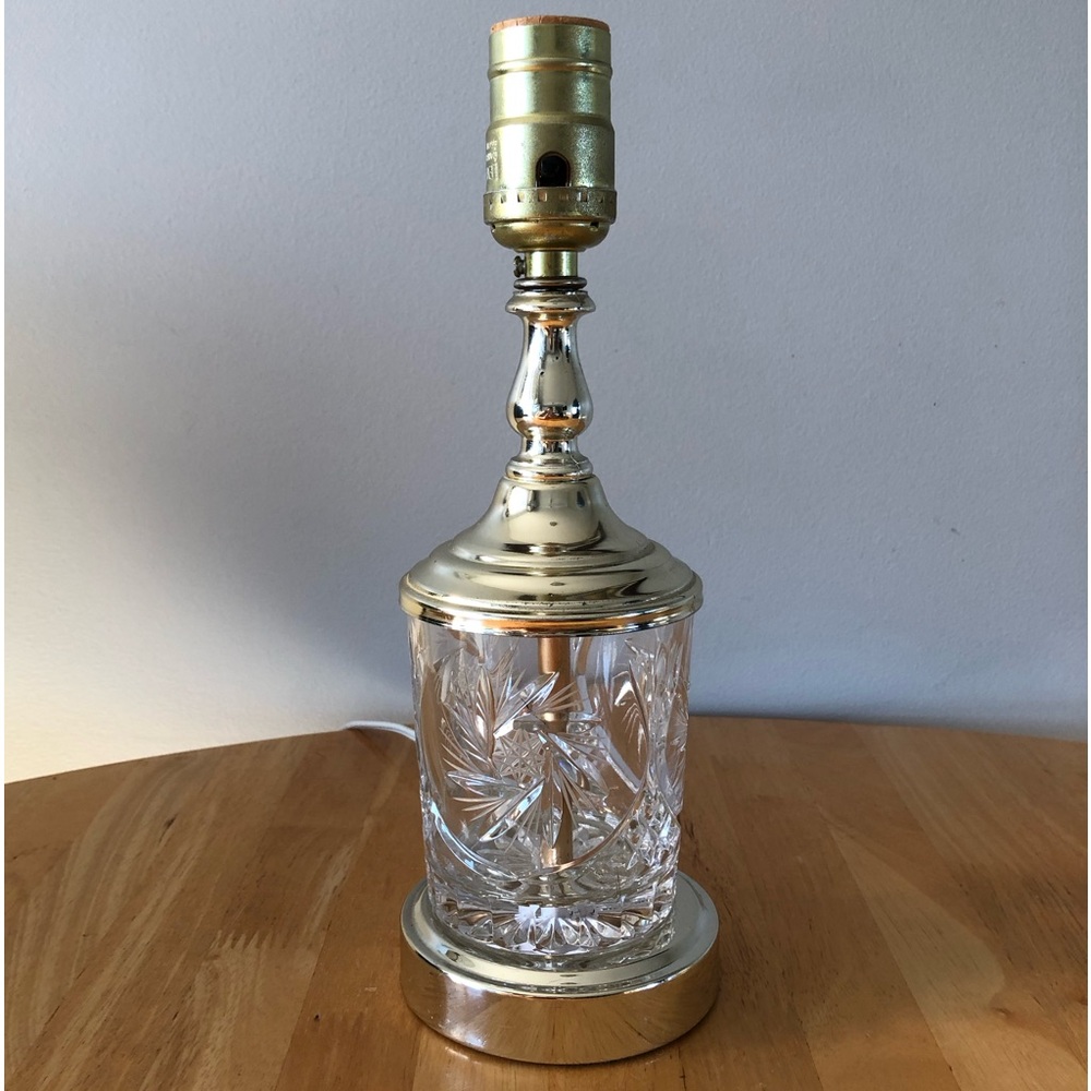 Lausitzer Glas Vintage Lead Crystal Pinwheel Electric lamp (no shade)